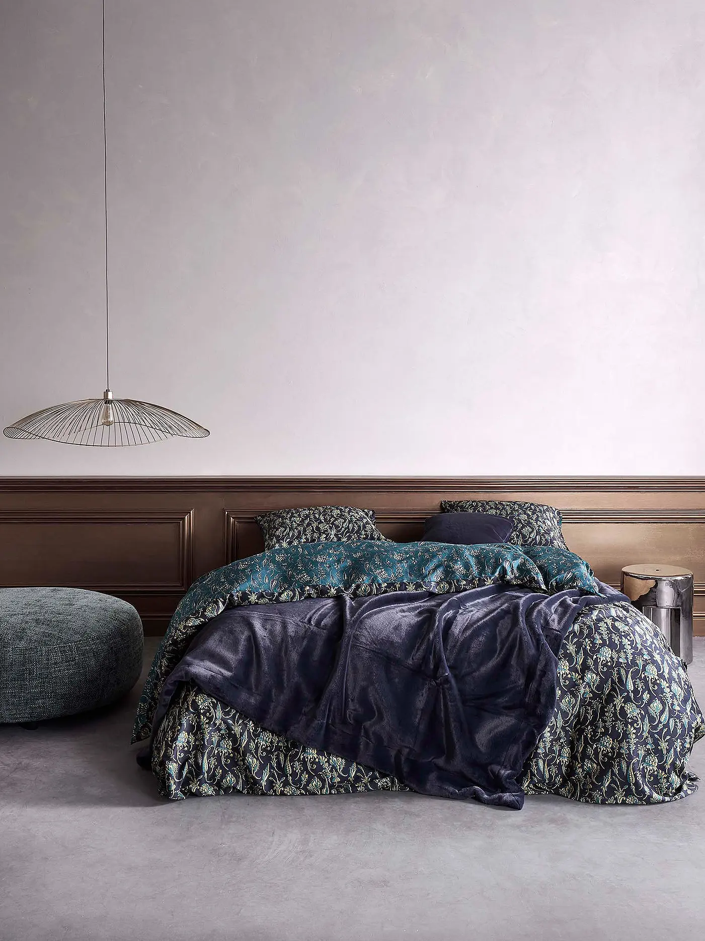 ESSENZA | Satin Bettwäsche 70x90cm/140x200cm ISSADORE Darkest Blue | 